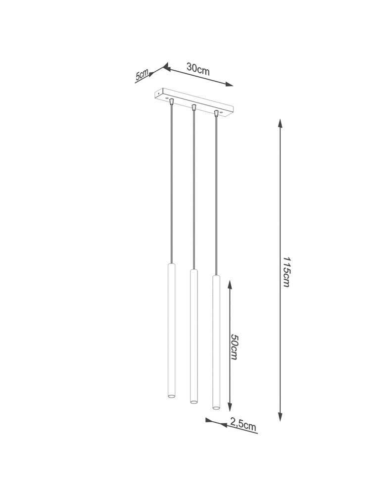 Pendant lamps - Sollux PASTELO 3L gold pendant lamp SL.1171 - product kolory-swiatla.pl 5