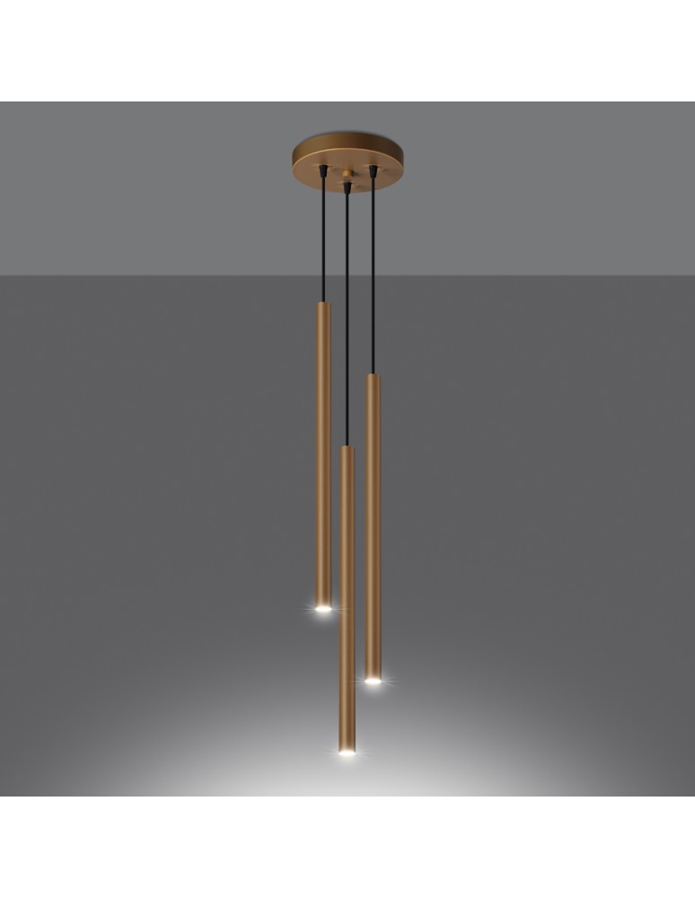 Pendant lamps - Sollux PASTELO 3P gold pendant lamp SL.1172 - product kolory-swiatla.pl 3