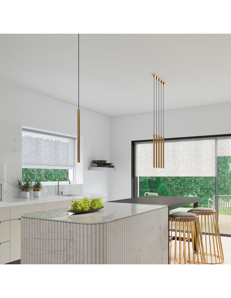 Pendant lamps - Sollux PASTELO 3P gold pendant lamp SL.1172 - product kolory-swiatla.pl 9