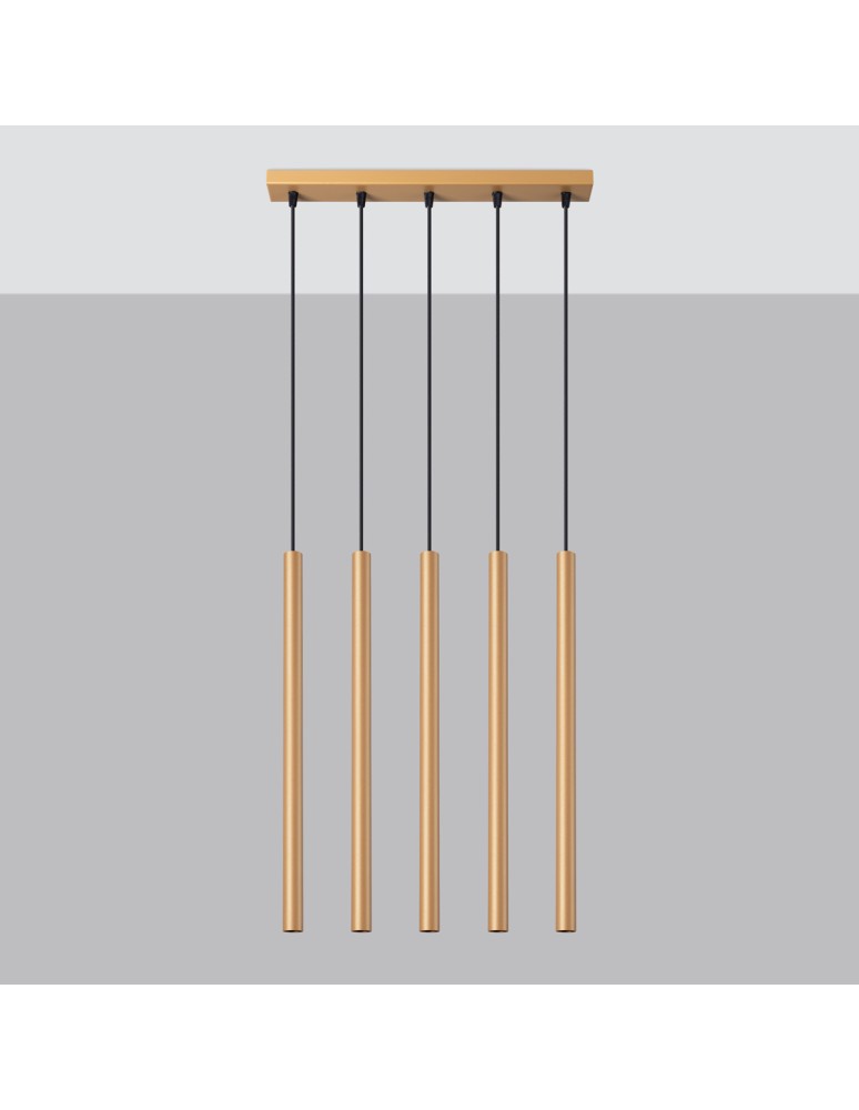 Pendant lamps - Sollux PASTELO 5L gold pendant lamp SL.1173 - product kolory-swiatla.pl 2