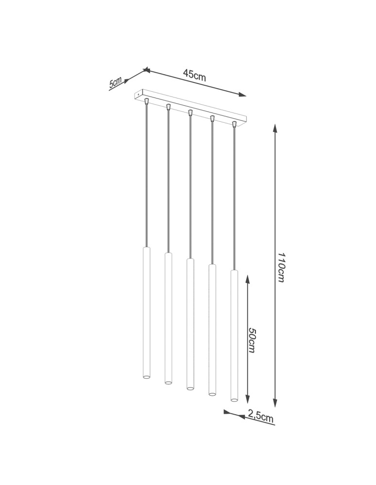 Pendant lamps - Sollux PASTELO 5L gold pendant lamp SL.1173 - product kolory-swiatla.pl 5