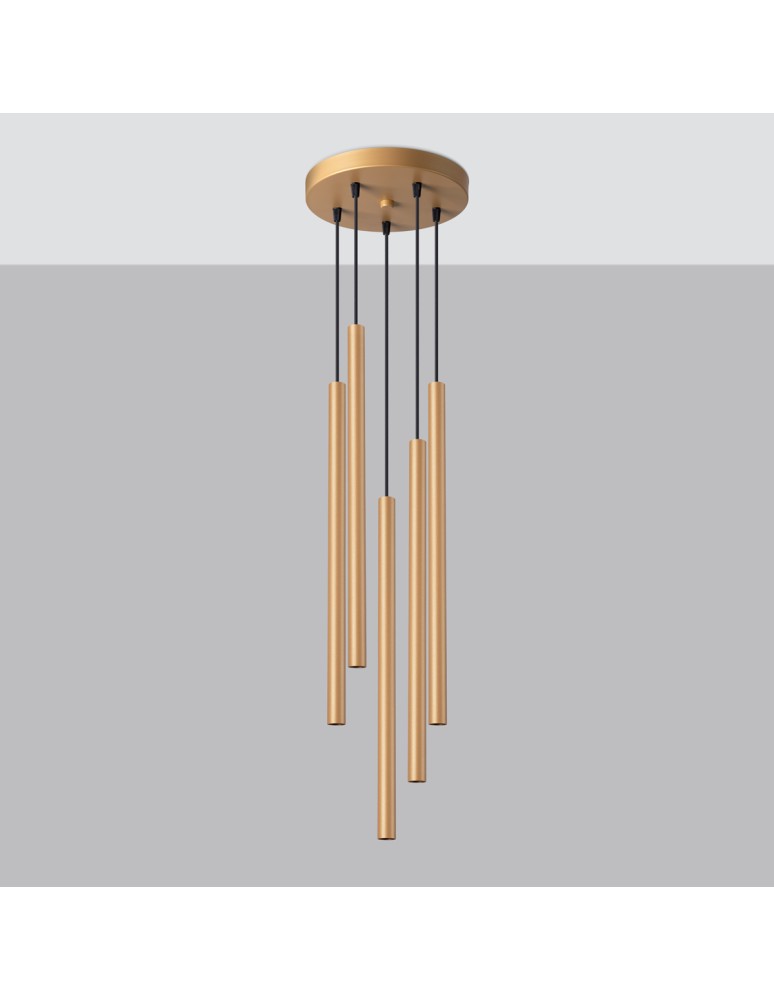 Pendant lamps - Sollux Pendant lamp PASTELO 5P gold SL.1174 - product kolory-swiatla.pl 2