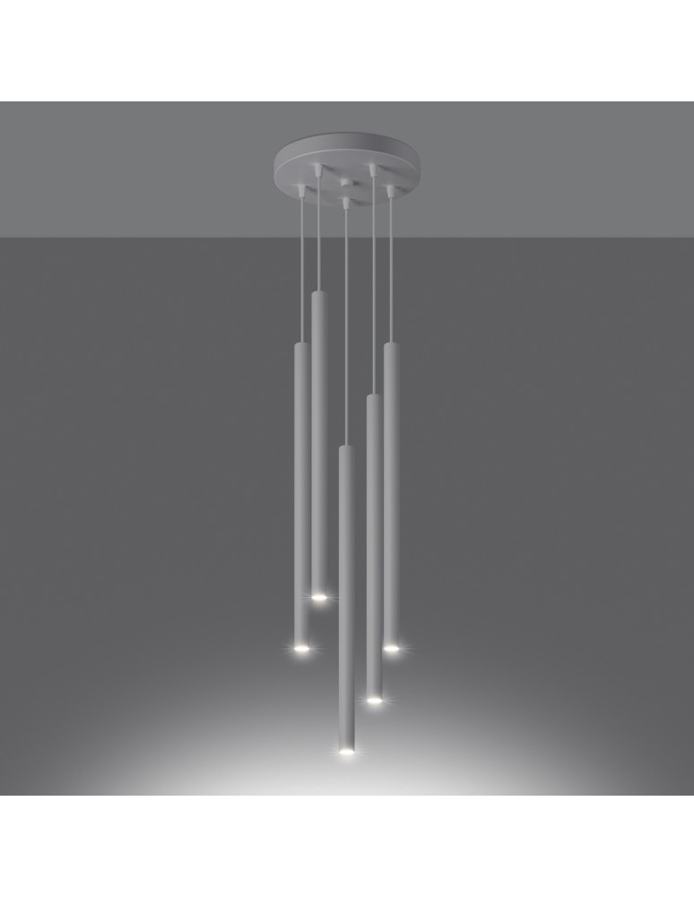 Pendant lamps - Sollux Pendant lamp PASTELO 5P white SL.1175 - product kolory-swiatla.pl 3