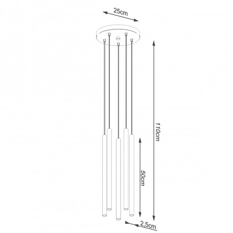 Sollux Lampa wisząca PASTELO 5P biała SL.1175