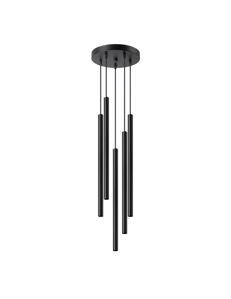Pendant lamps - Sollux PASTELO 5P pendant lamp black SL.1176 - product kolory-swiatla.pl 1