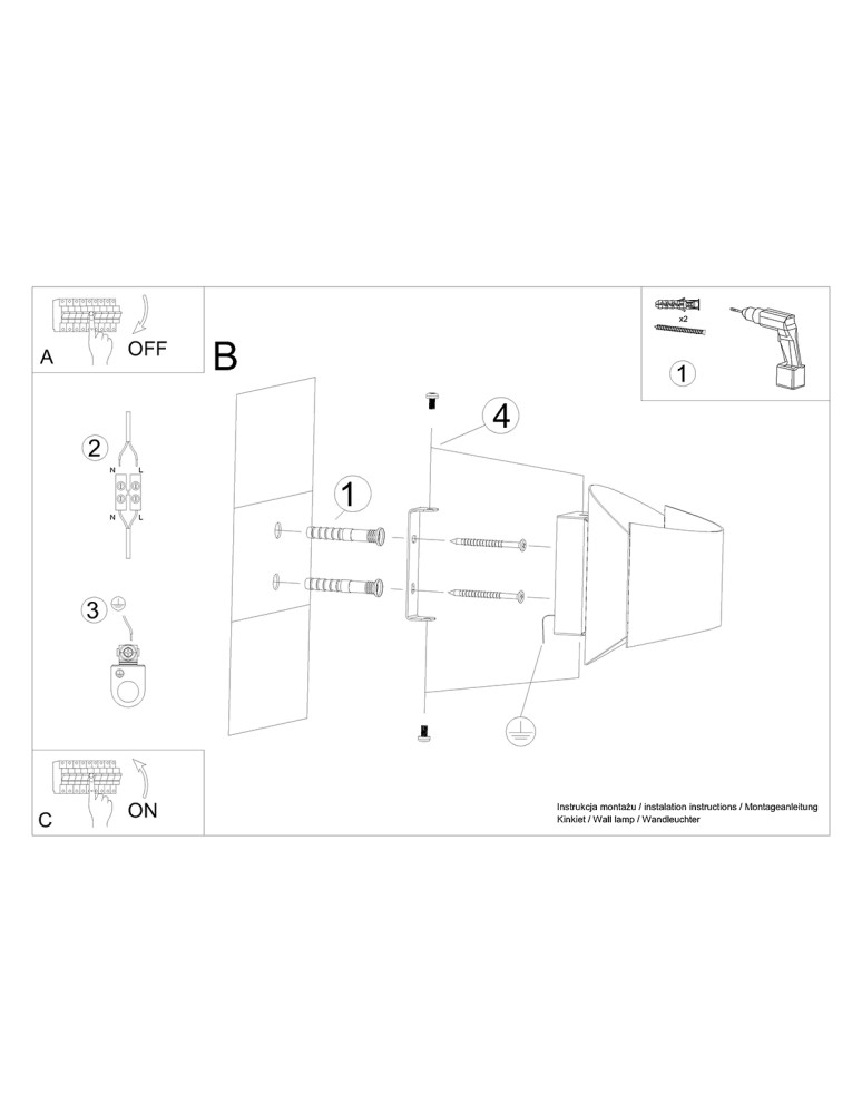 Wall lamps - Sollux Wall lamp TONI black SL.1189 - product kolory-swiatla.pl 6