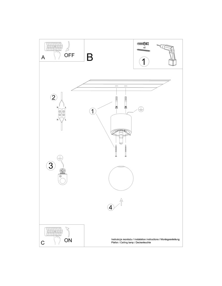 Ceiling lamps spheres - Sollux Plafond BOOMO 8 SL.1190 - product kolory-swiatla.pl 6