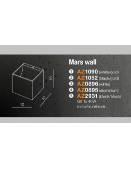 Azzardo MARS WHITE 1xG9 Wall-mounted White AZ0896 - product 2