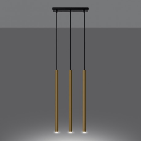 Sollux Lampa Wisząca PASTELO 3L złoty połysk SL.1196