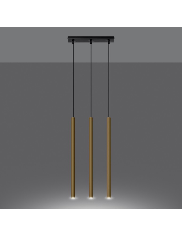 Pendant lamps - Sollux Pendant Lamp PASTELO 3L gold gloss SL.1196 - product kolory-swiatla.pl 3