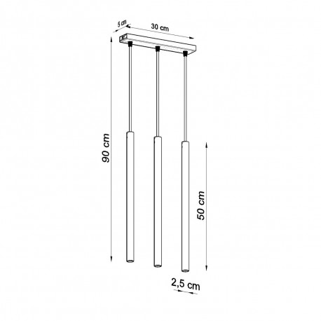 Sollux Lampa Wisząca PASTELO 3L złoty połysk SL.1196