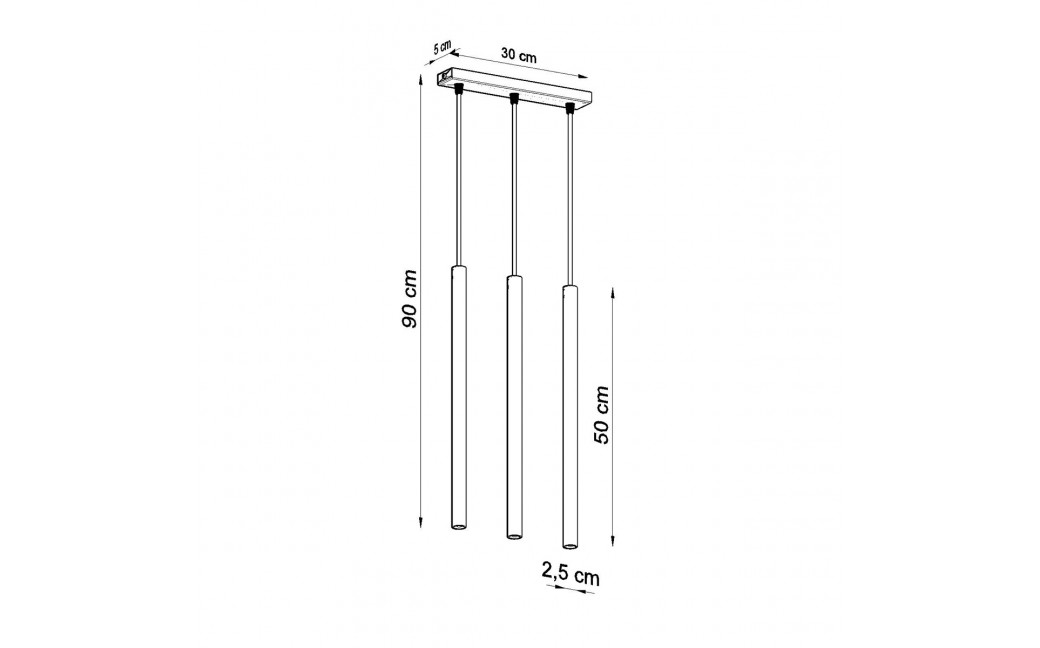 Sollux Lampa Wisząca PASTELO 3L złoty połysk SL.1196