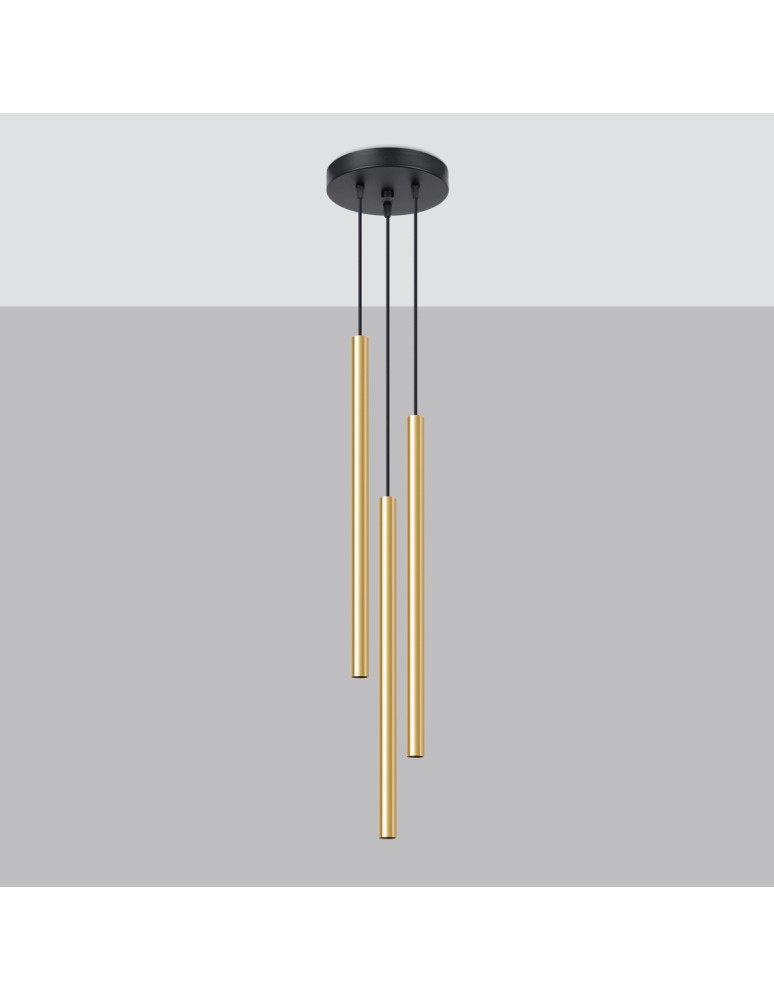 Pendant lamps - Sollux Pendant Lamp PASTELO 3P gold gloss SL.1197 - product kolory-swiatla.pl 2