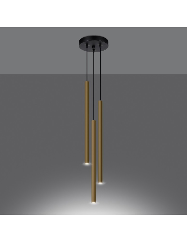 Pendant lamps - Sollux Pendant Lamp PASTELO 3P gold gloss SL.1197 - product kolory-swiatla.pl 3