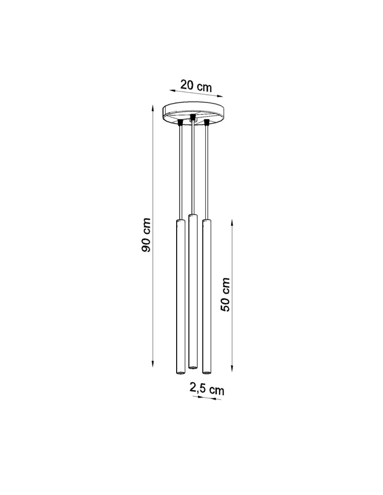 Pendant lamps - Sollux Pendant Lamp PASTELO 3P gold gloss SL.1197 - product kolory-swiatla.pl 5
