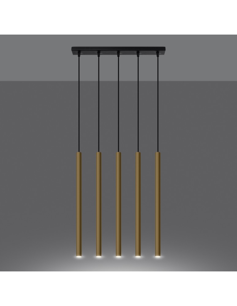 Pendant lamps - Sollux Pendant Lamp PASTELO 5L gold gloss SL.1198 - product kolory-swiatla.pl 3