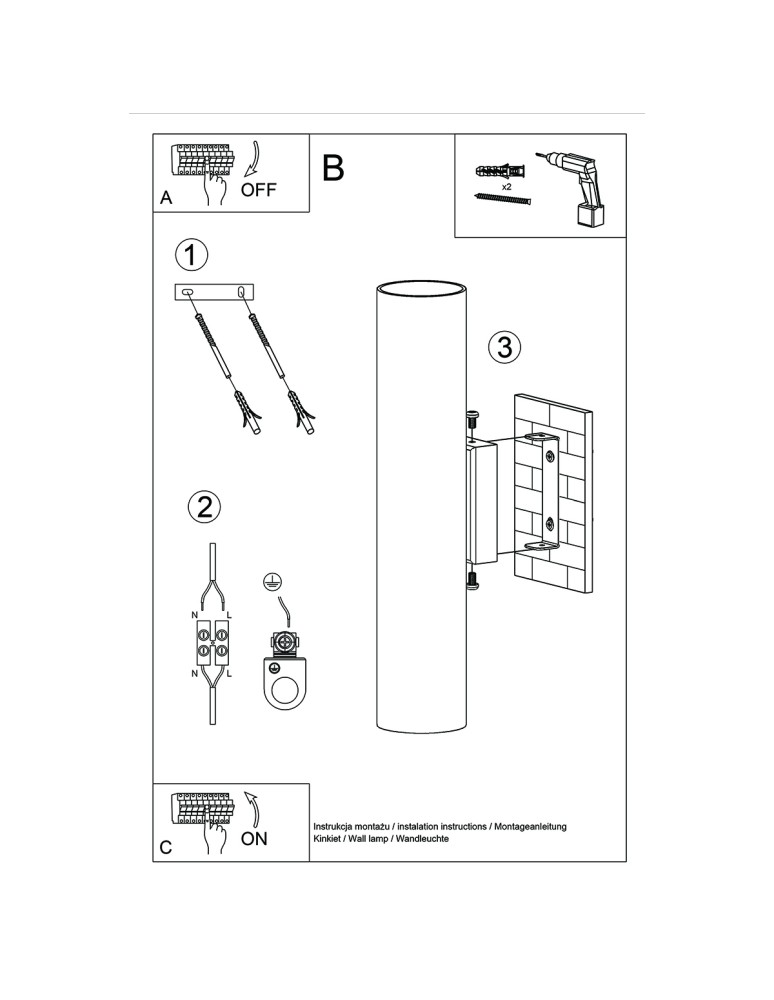Wall lamps - Sollux Wall lamp LAGOS 2 glossy gold SL.1202 - product kolory-swiatla.pl 6