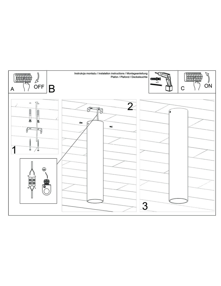 Sollux Plafond LAGOS 30 glossy gold SL.1203