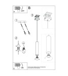 Pendant lamps - Sollux LAGOS 1 chrome pendant lamp SL.1204 - product 6