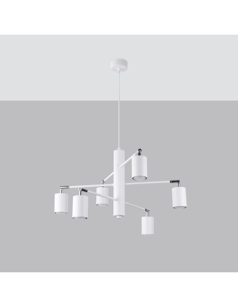 Chandeliers - Sollux Chandelier LEMMI 6 white SL.1206 - product kolory-swiatla.pl 2