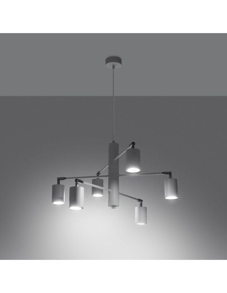 Chandeliers - Sollux Chandelier LEMMI 6 white SL.1206 - product kolory-swiatla.pl 3