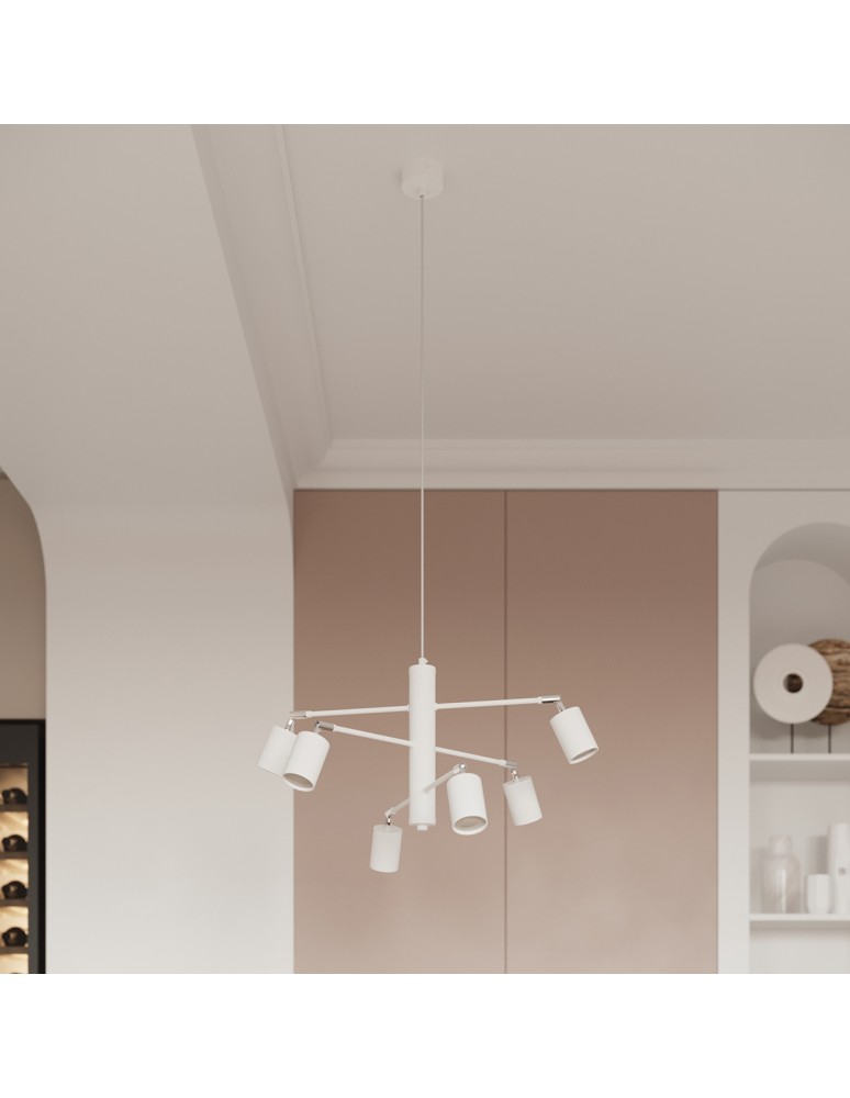 Chandeliers - Sollux Chandelier LEMMI 6 white SL.1206 - product kolory-swiatla.pl 9