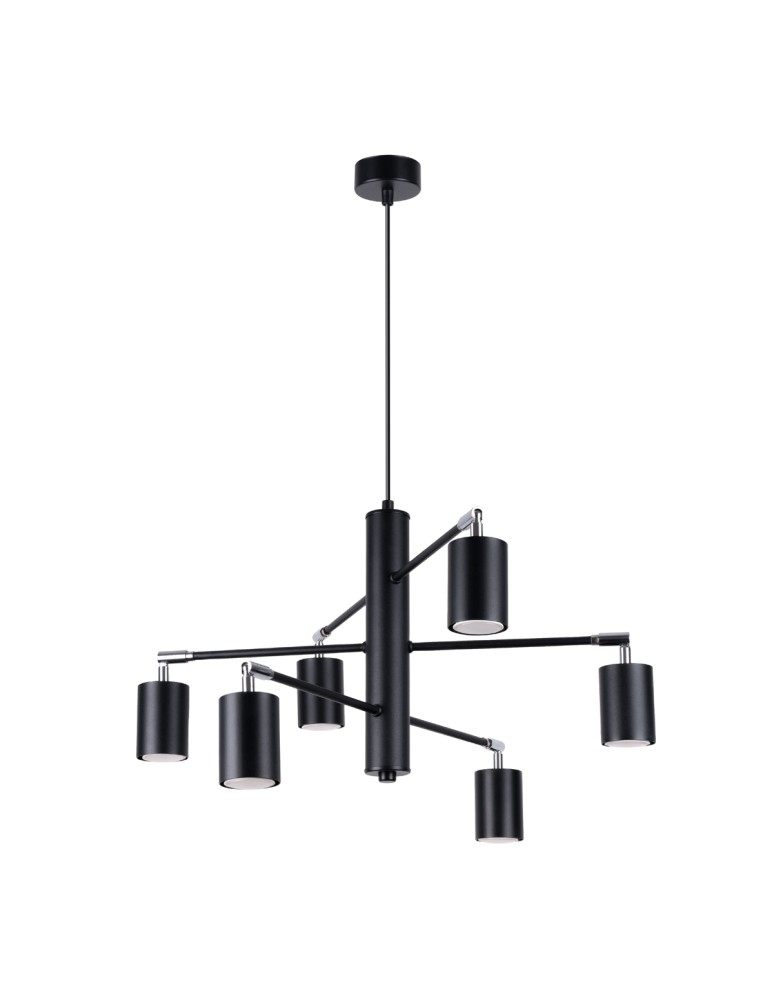 Chandeliers - Sollux Chandelier LEMMI 6 black SL.1207 - product kolory-swiatla.pl 1