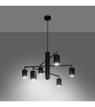 Chandeliers - Sollux Chandelier LEMMI 6 black SL.1207 - product 3