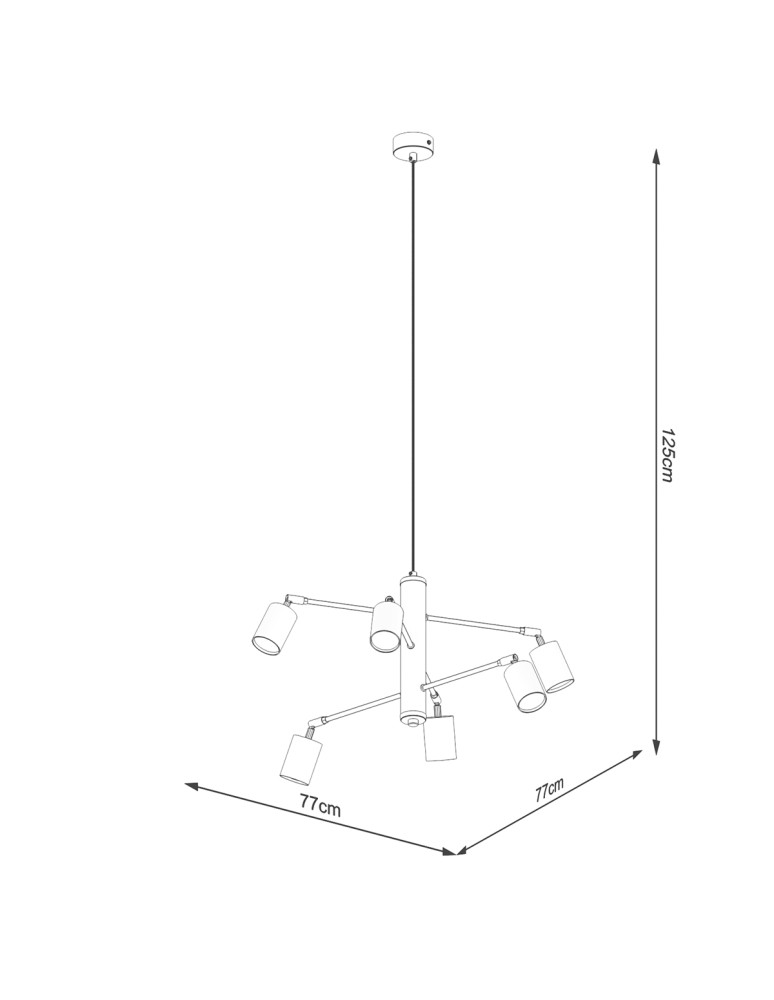 Chandeliers - Sollux Chandelier LEMMI 6 black SL.1207 - product kolory-swiatla.pl 5