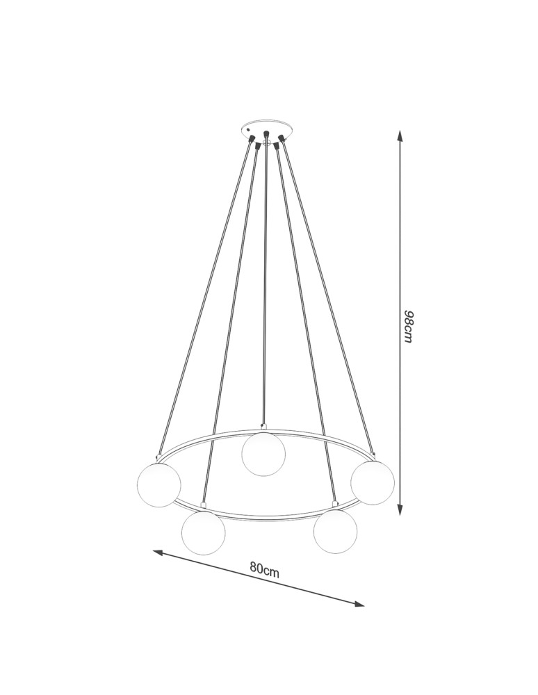 Chandeliers - Sollux Chandelier YOLI 5 SL.1214 - product kolory-swiatla.pl 5