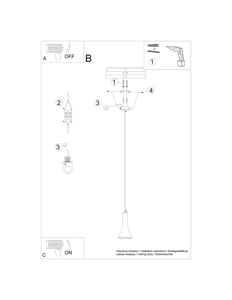 Pendant lamps - Sollux REA 1 concrete pendant lamp SL.1223 - product kolory-swiatla.pl 6