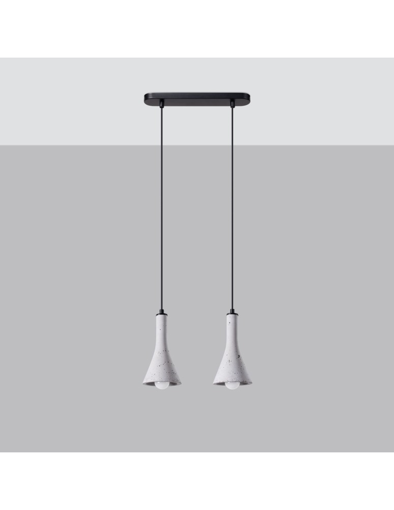 Pendant lamps on a strip - Sollux REA 2 concrete pendant lamp SL.1224 - product kolory-swiatla.pl 2