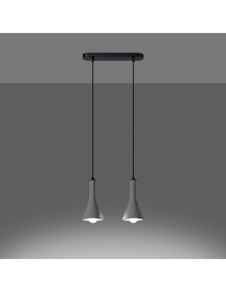 Pendant lamps on a strip - Sollux REA 2 concrete pendant lamp SL.1224 - product kolory-swiatla.pl 3