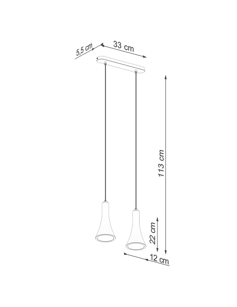 Pendant lamps on a strip - Sollux REA 2 concrete pendant lamp SL.1224 - product kolory-swiatla.pl 5