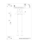 Pendant lamps on a strip - Sollux REA 2 concrete pendant lamp SL.1224 - product 6