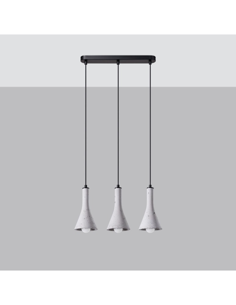 Pendant lamps on a strip - Sollux REA 3L concrete pendant lamp SL.1225 - product kolory-swiatla.pl 2
