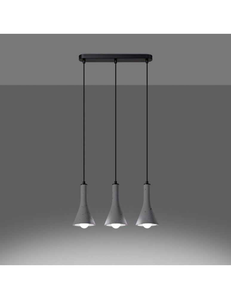 Pendant lamps on a strip - Sollux REA 3L concrete pendant lamp SL.1225 - product kolory-swiatla.pl 3