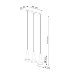 Pendant lamps on a strip - Sollux REA 3L concrete pendant lamp SL.1225 - product 5