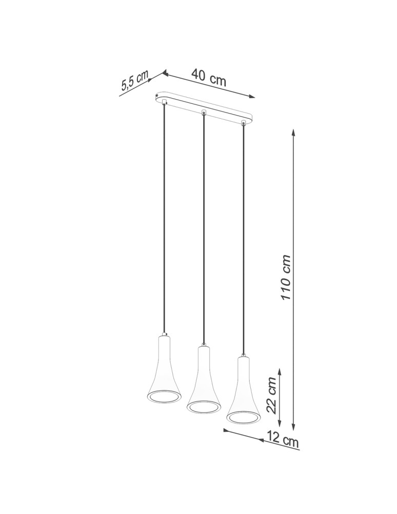Pendant lamps on a strip - Sollux REA 3L concrete pendant lamp SL.1225 - product kolory-swiatla.pl 5