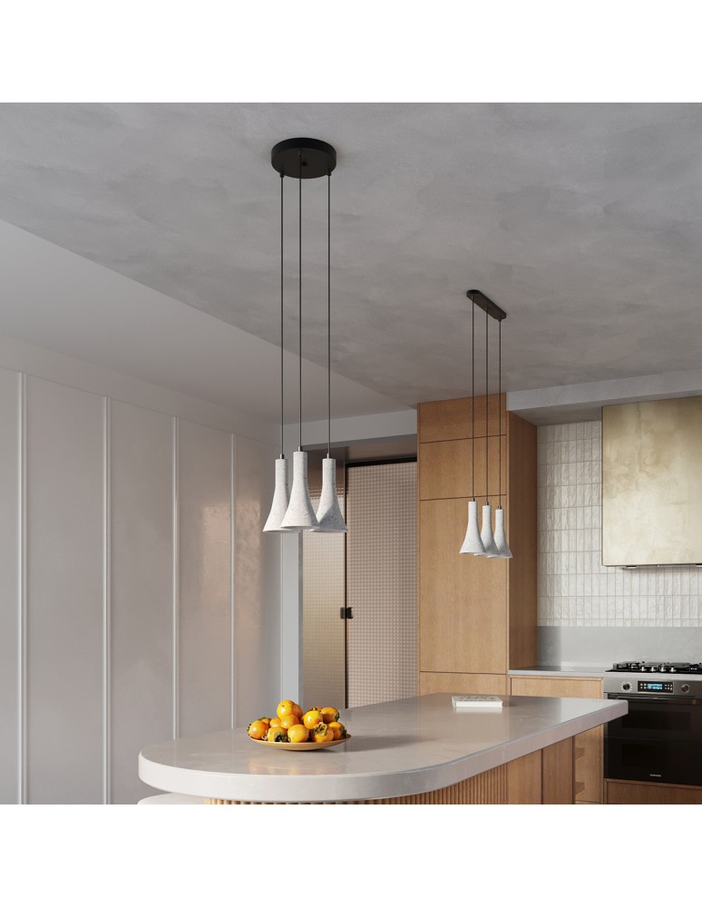 Pendant lamps on a strip - Sollux REA 3L concrete pendant lamp SL.1225 - product kolory-swiatla.pl 9