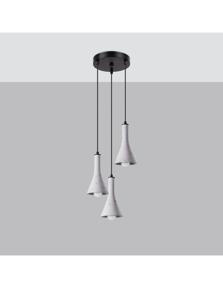 Pendant lamps - Sollux REA 3P concrete pendant lamp SL.1226 - product kolory-swiatla.pl 2