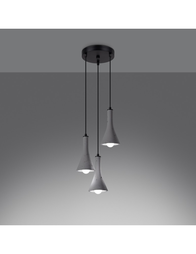 Pendant lamps - Sollux REA 3P concrete pendant lamp SL.1226 - product kolory-swiatla.pl 3