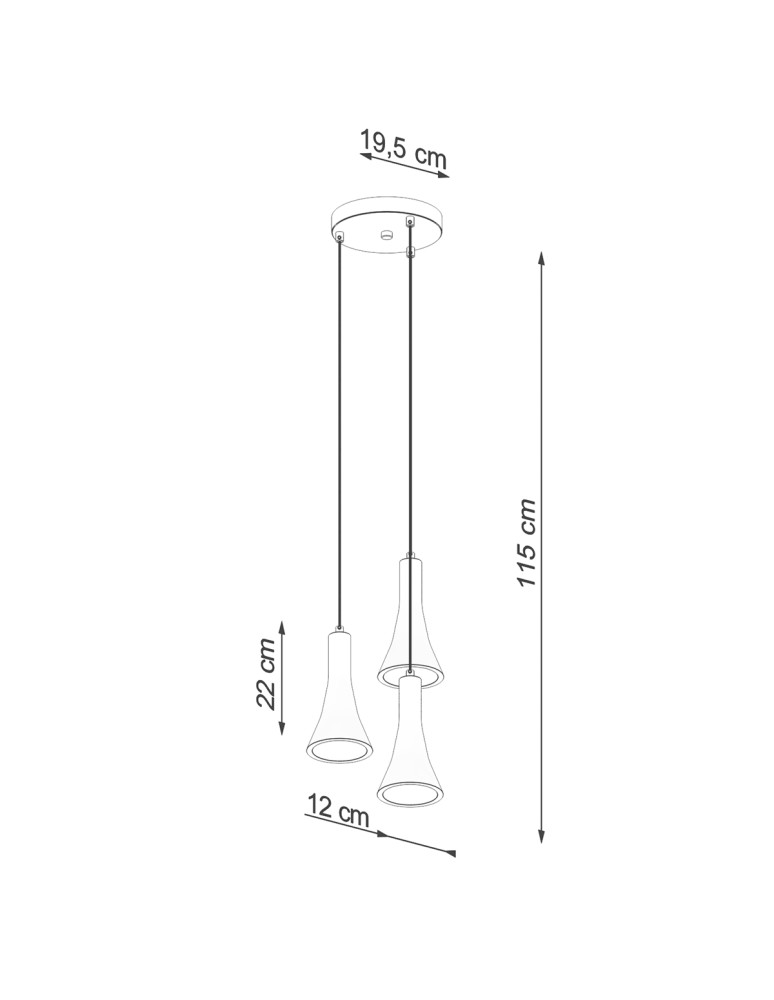 Pendant lamps - Sollux REA 3P concrete pendant lamp SL.1226 - product kolory-swiatla.pl 5
