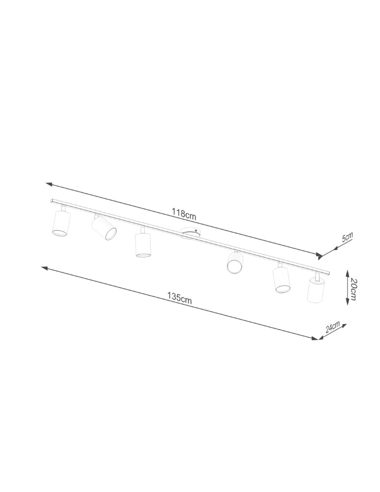 Adjustable ceiling lamps - spots - Sollux Plafond LEMMI 6L white SL.1228 - product kolory-swiatla.pl 4