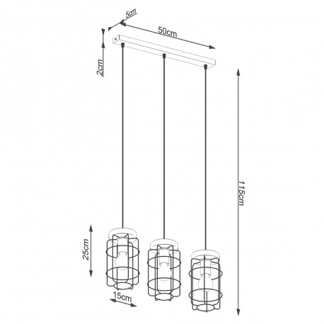 Sollux Lampa wisząca GOTTO 3L SL.1264