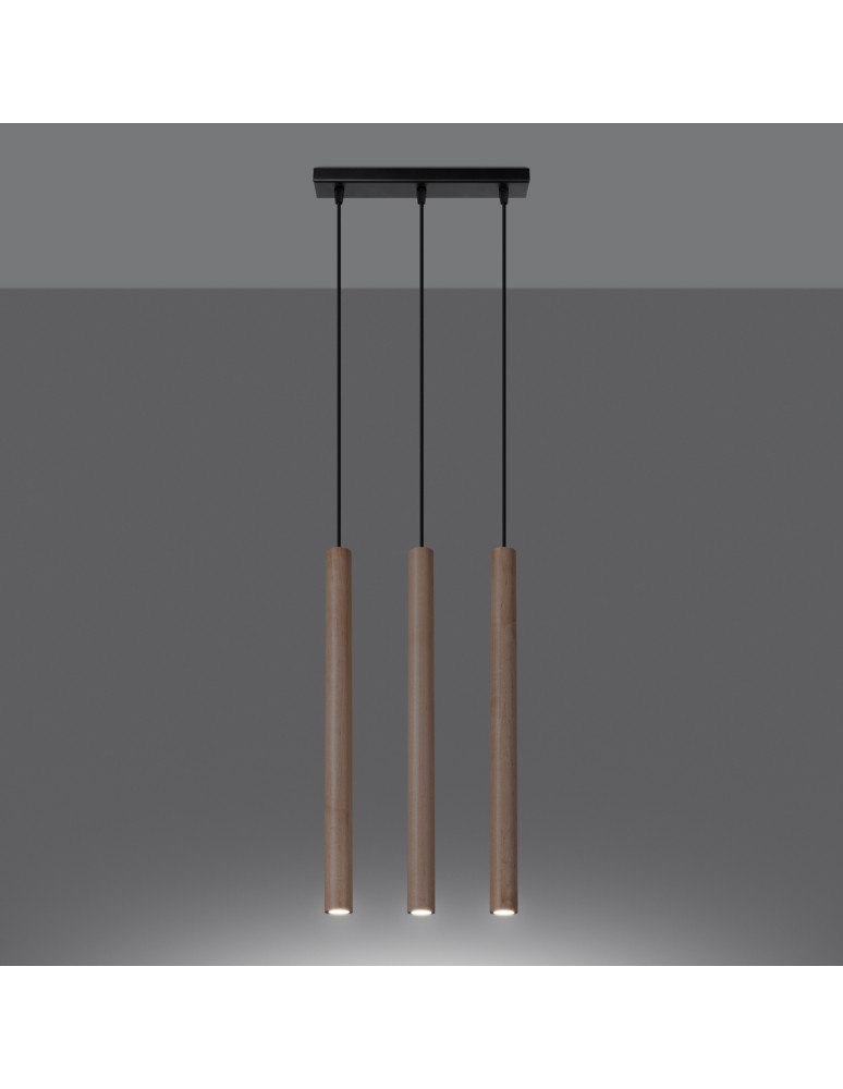 Pendant lamps - Sollux PASTELO 3L wood pendant lamp SL.1267 - product kolory-swiatla.pl 3