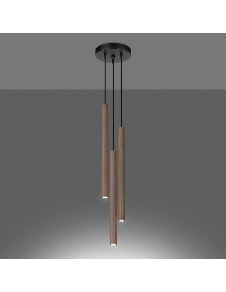 Pendant lamps - Sollux PASTELO 3P wood pendant lamp SL.1268 - product kolory-swiatla.pl 3