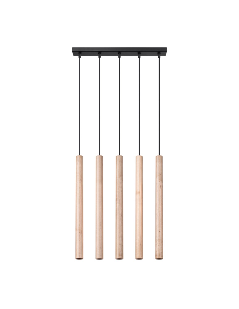 Pendant lamps - Sollux PASTELO 5L wood pendant lamp SL.1269 - product kolory-swiatla.pl 1