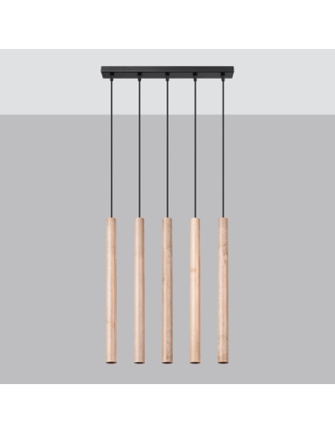 Sollux Lampa wisząca PASTELO 5L drewno SL.1269 - produkt 2