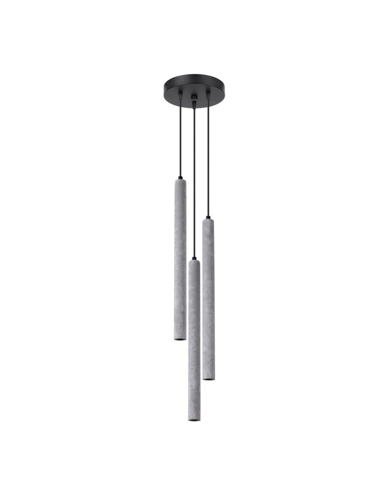 Pendant lamps - Sollux PASTELO 3P concrete pendant lamp SL.1273 - product kolory-swiatla.pl 1